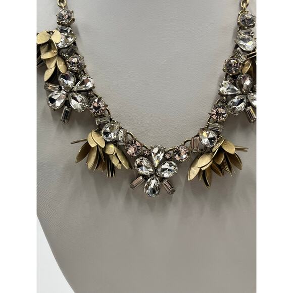 J. Crew Crystal Bouquet Glass Cubic Zirconia Metal Dangle Accents Necklace - Picture 11 of 11